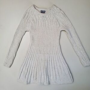 Tahari cable knit gold threaded winter season dress
